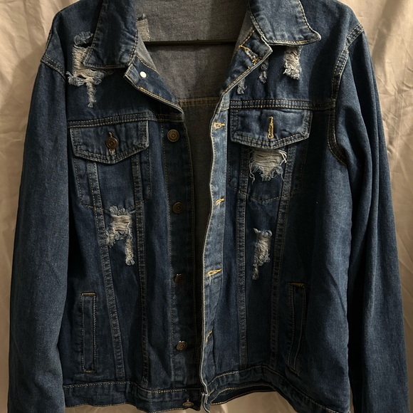 Seven 7 Jeans Distressed Denim Jacket - Picture 1 of 6